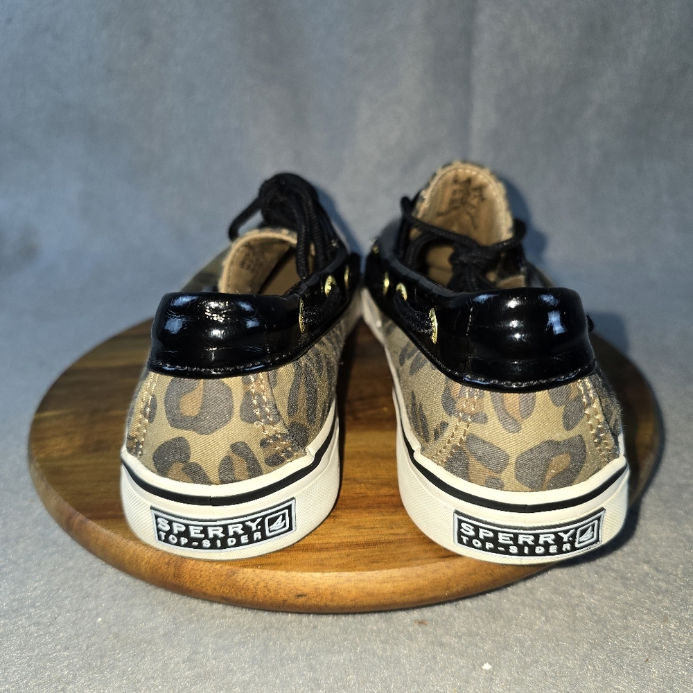 Sperry Topsider Woman’s Leopard Animal Print Boat Shoes With Patent  6.5 Love - Picture 6 of 10